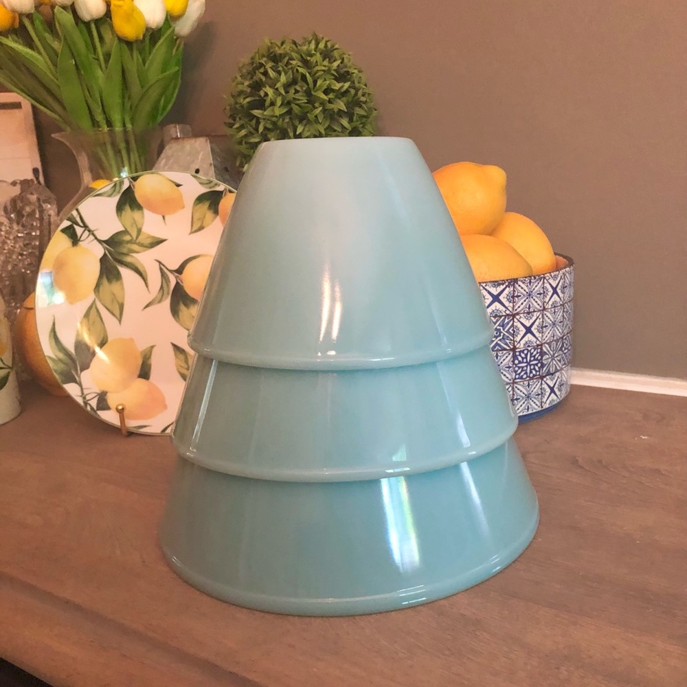RARE fire king vintage delphite blue bowls